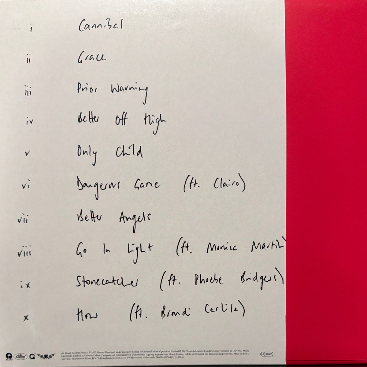 Marcus Mumford ‎– (Self-titled) – signed record