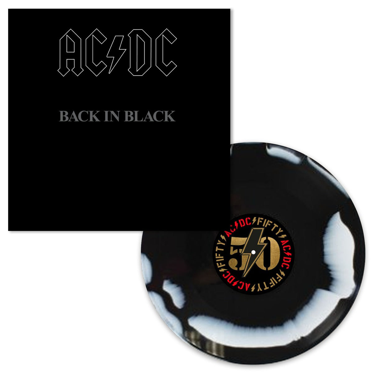 AC/DC - Back In Black: 50th Anniversary (Limited Edition, Black & White Marble Colored Vinyl) - Vinyl