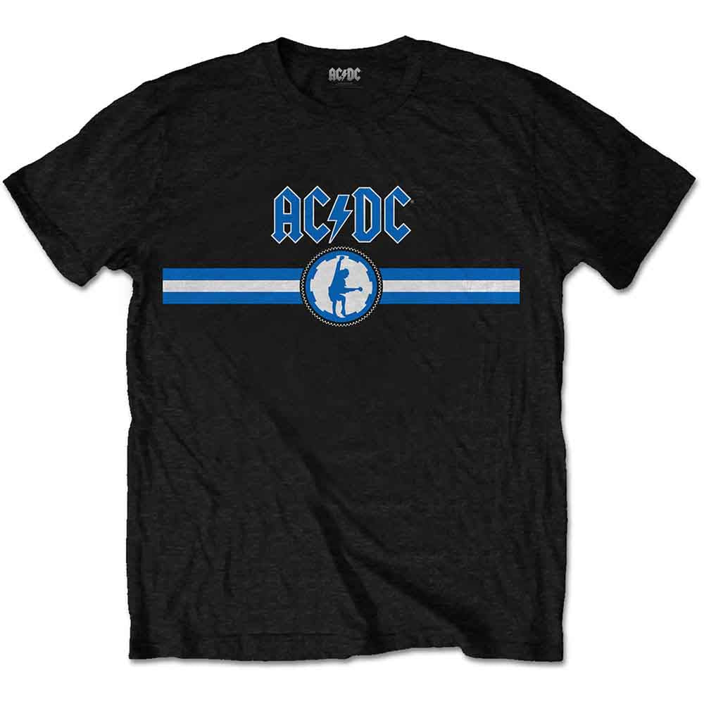 AC/DC - Blue Logo & Stripe - T-Shirt Black