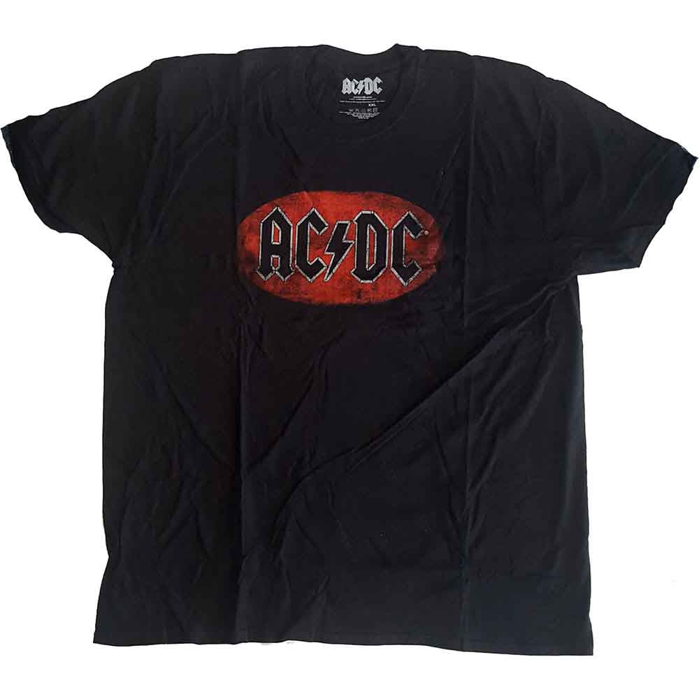 AC/DC - Oval Logo Vintage - T-Shirt Black