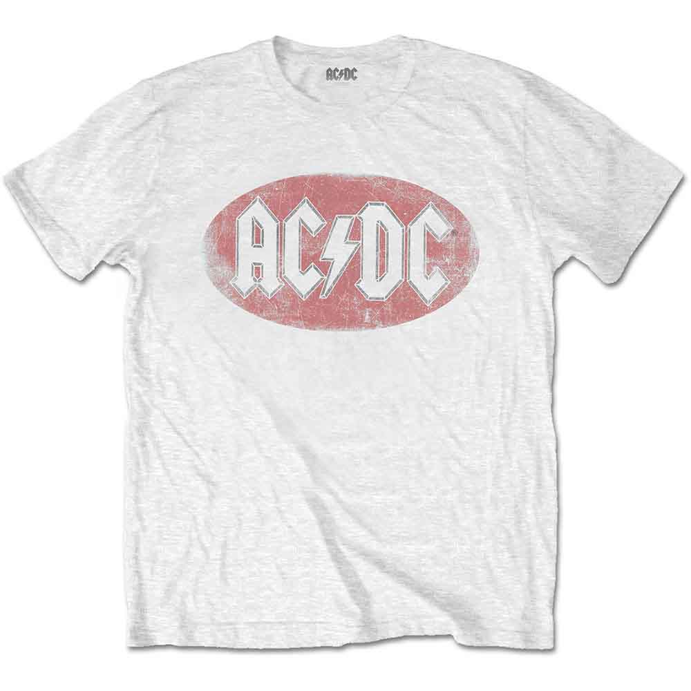 AC/DC - Oval Logo Vintage - T-Shirt White
