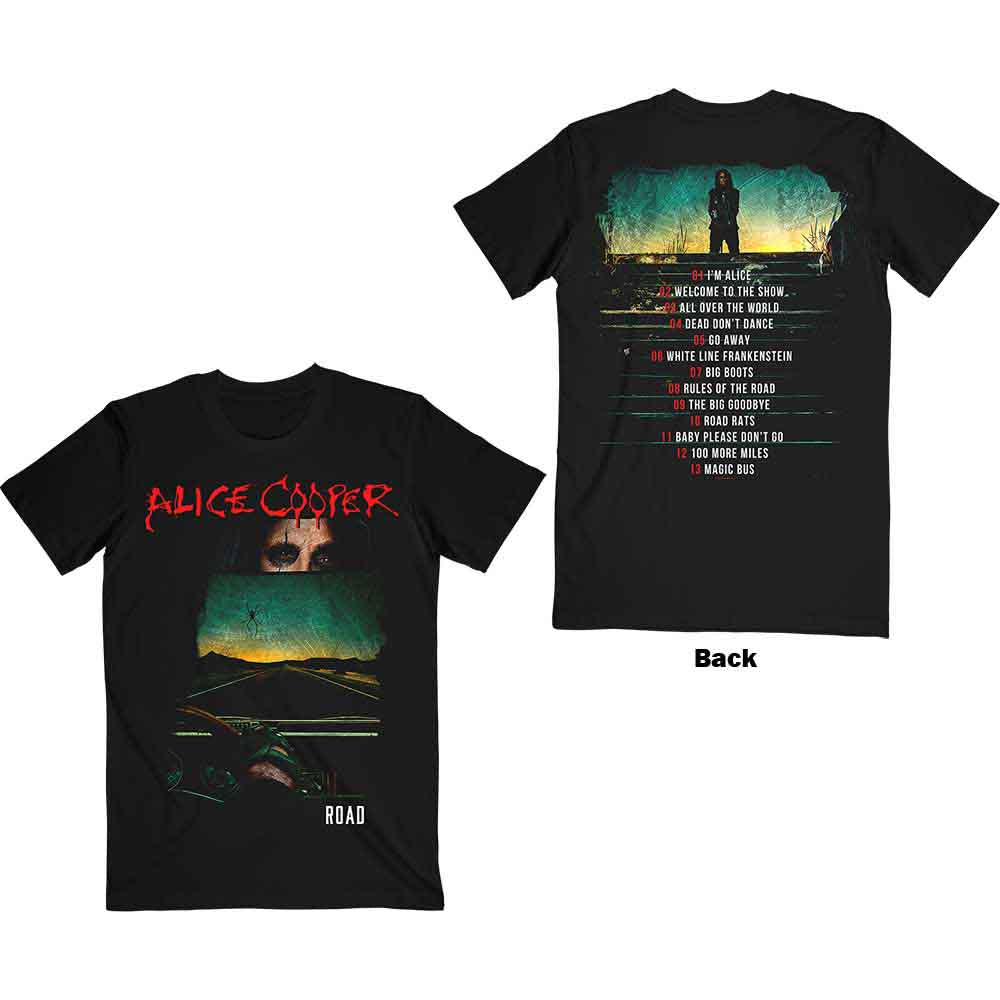Alice Cooper - Road Cover Tracklist - T-Shirt Black