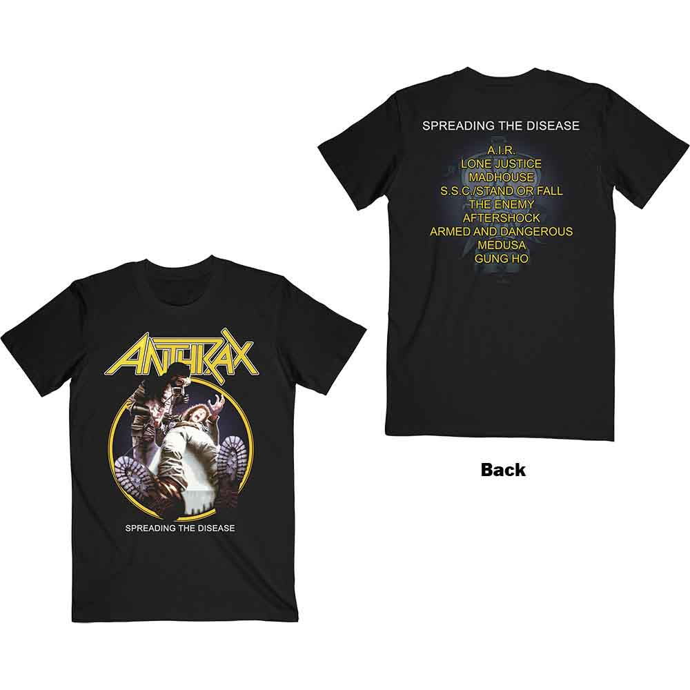 Anthrax - Spreading The Disease Track list - T-Shirt Black