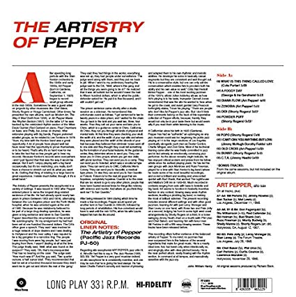 Art Pepper - Artistry Of Pepper [Import] (180 Gram Vinyl, Limited Edition, Remastered) - Vinyl