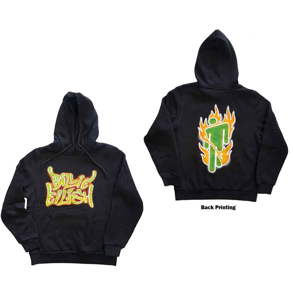 Billie Eilish - Airbrush Flames Blohsh - Sweatshirt Grey