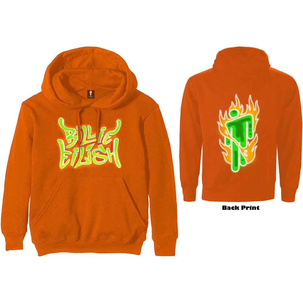 Billie Eilish - Airbrush Flames Blohsh - Sweatshirt Orange