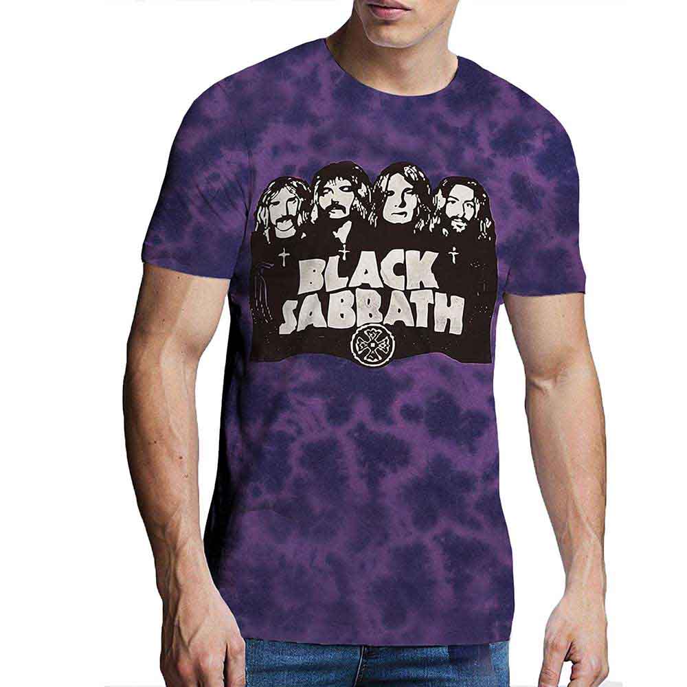 Black Sabbath - Band & Logo - T-Shirt Purple