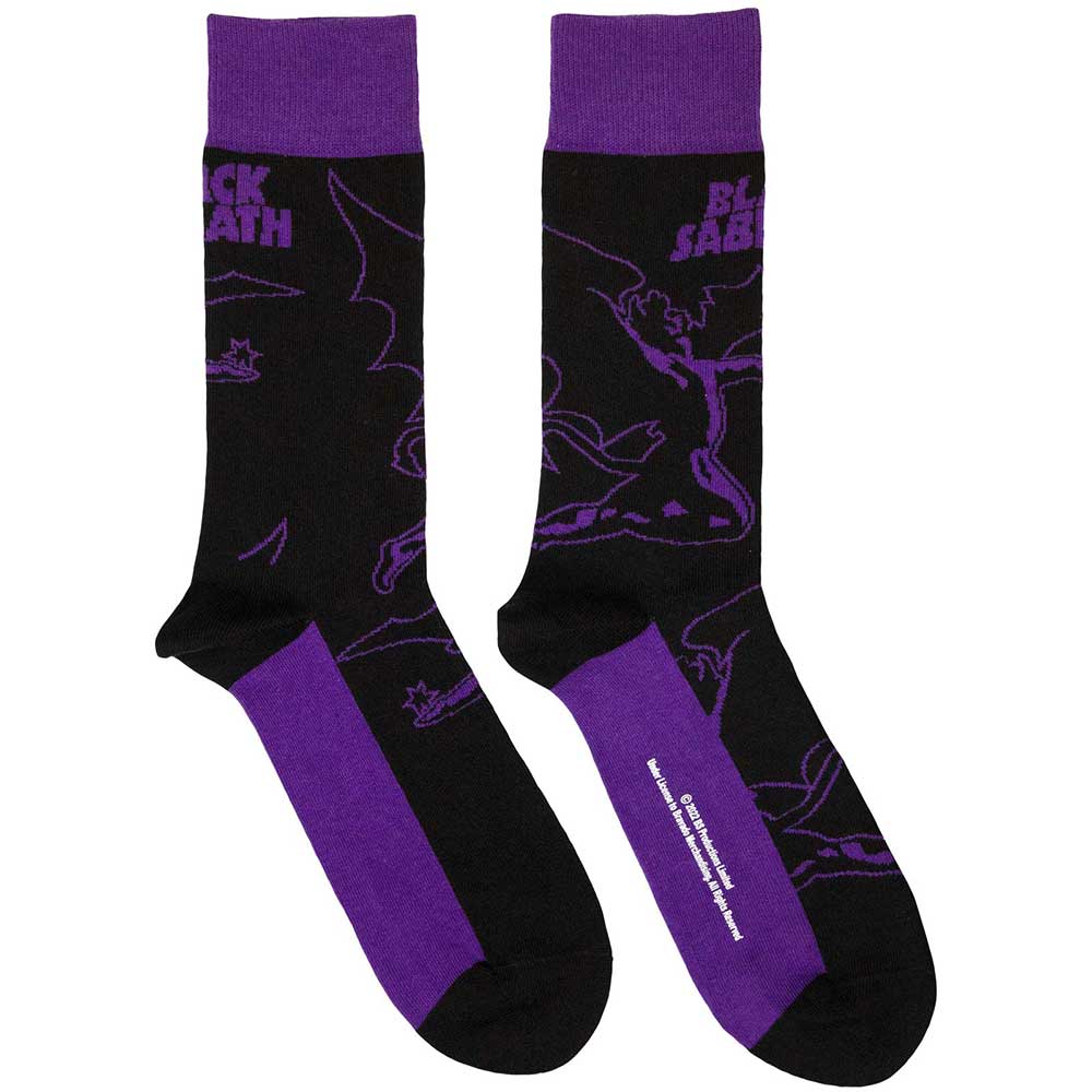 Black Sabbath - Logo & Demon - Socks Black