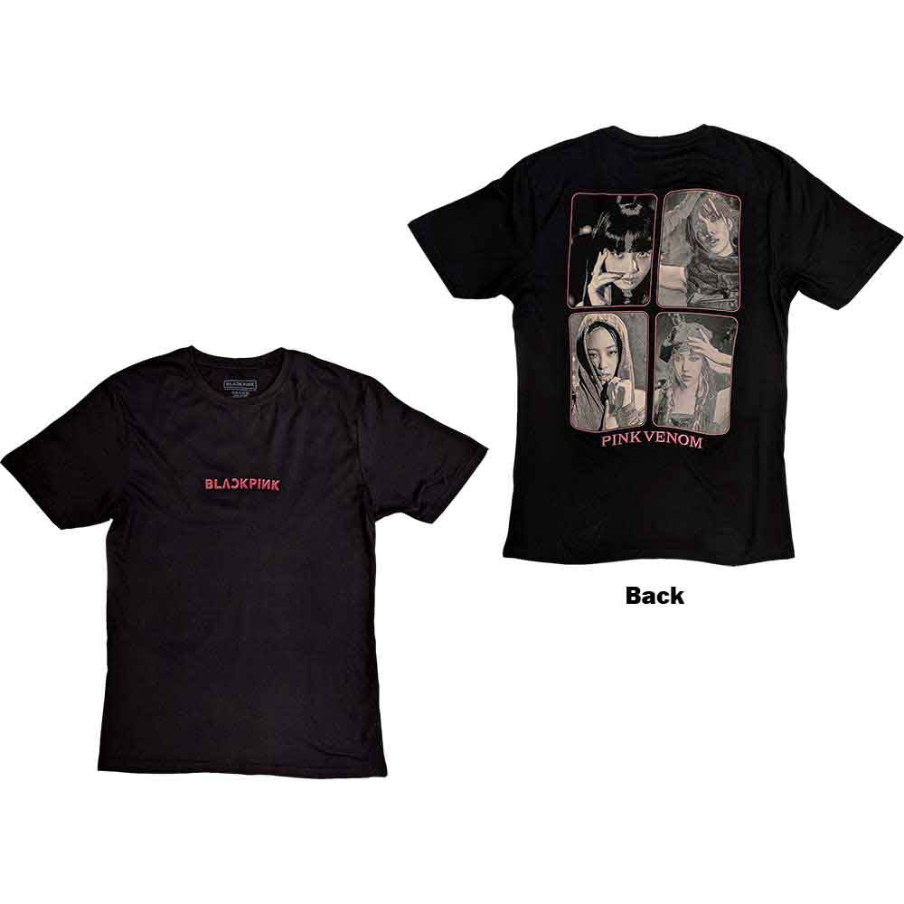 BLACKPINK - Pink Venom Group Photo - T-Shirt Black