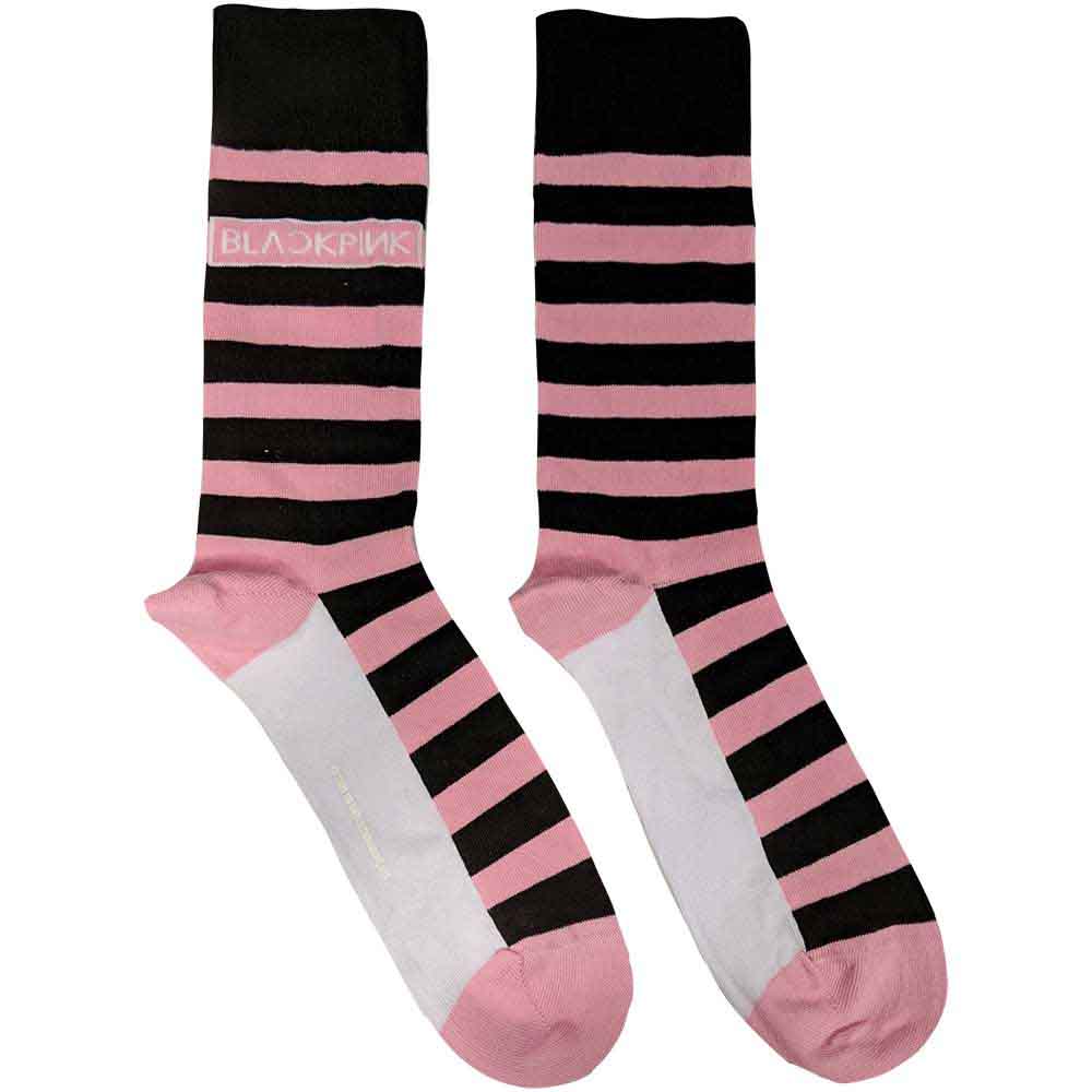 BLACKPINK - Stripes & Logo - Socks Pink
