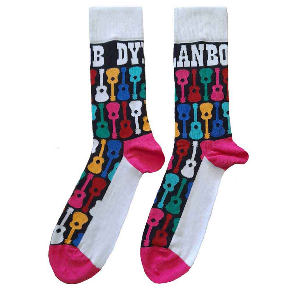 Bob Dylan - Guitar Pattern - Socks Black, Multicolour