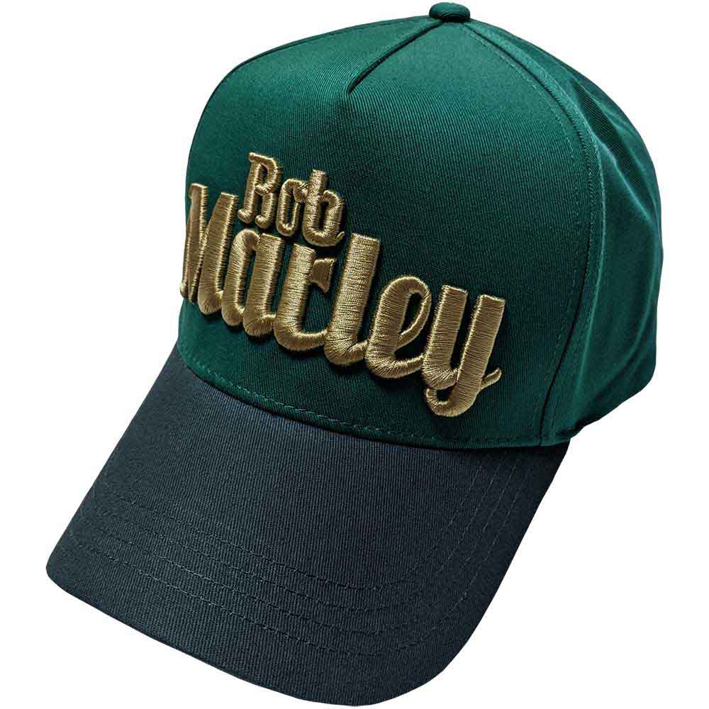 Bob Marley - Text Logo - Hat Green