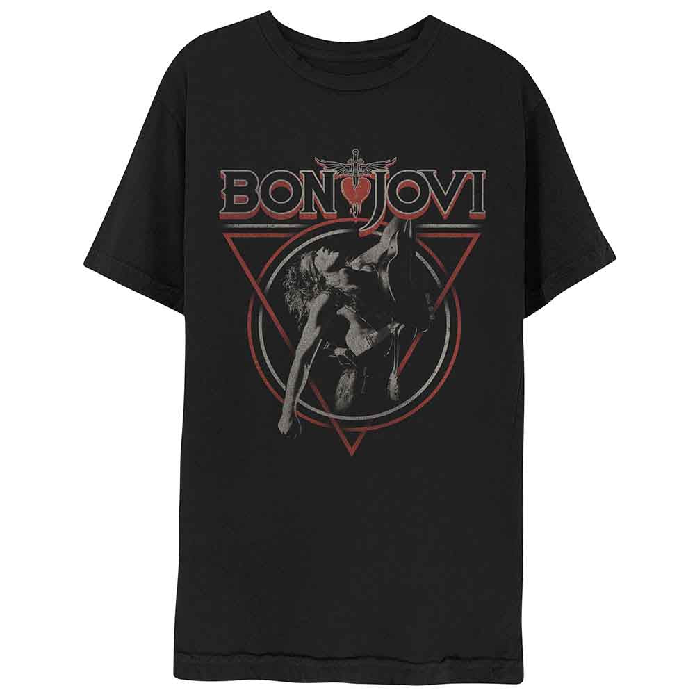 Bon Jovi - Triangle Overlap - T-Shirt Black