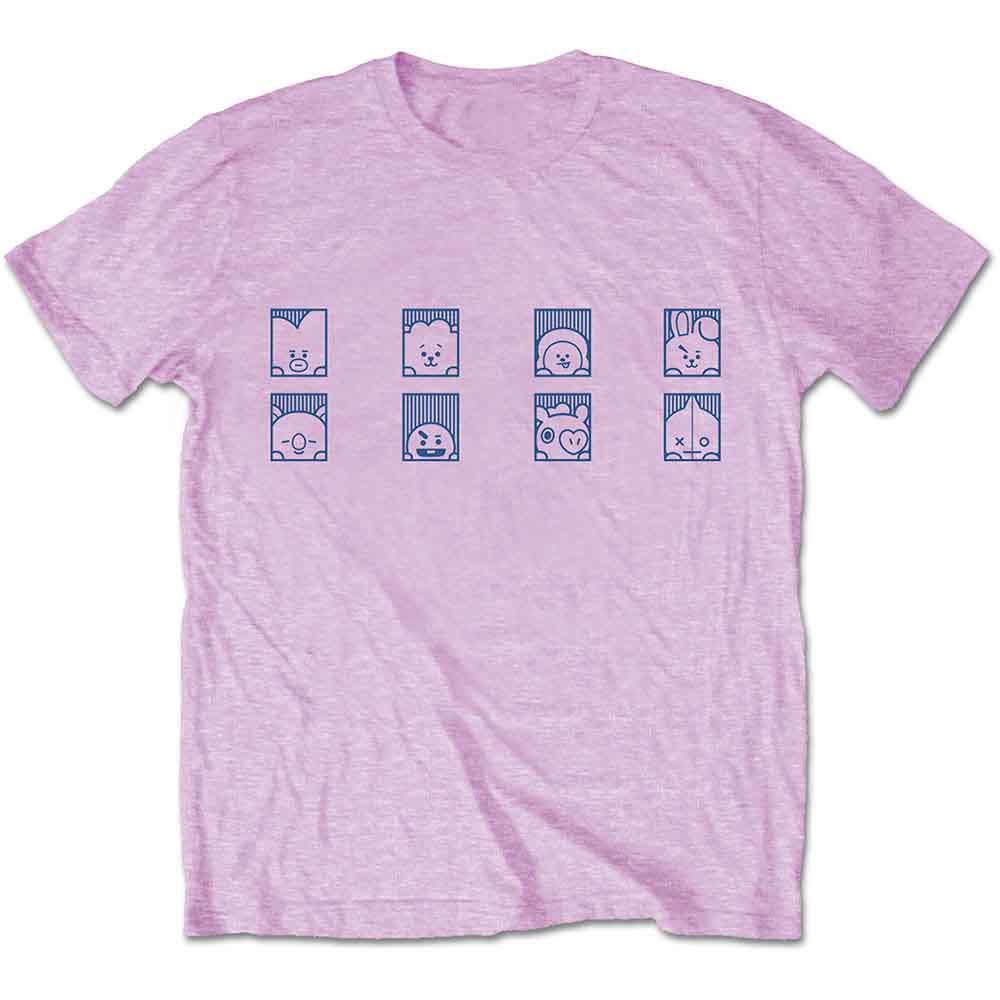 BT21 - Group Squares - T-Shirt Pink
