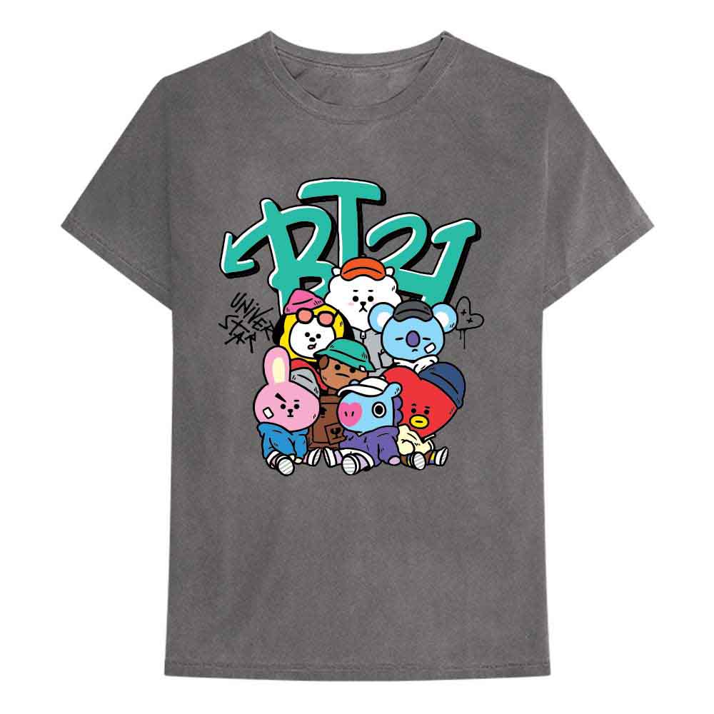 BT21 - Street Mood Group - T-Shirt Grey