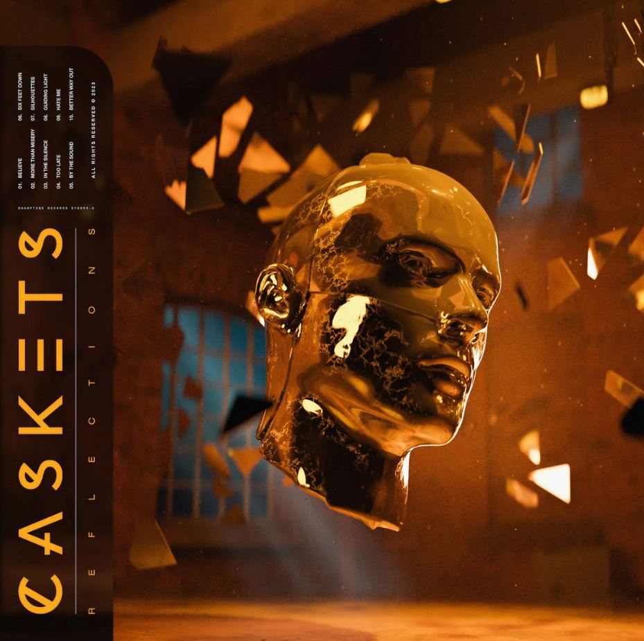 Caskets - Reflections - Orange and Black W/ White Splatter - Vinyl