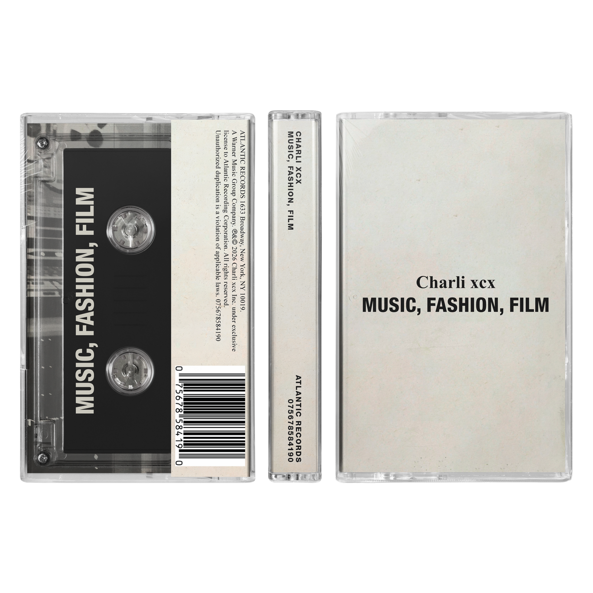 Charli XCX - Music, Fashion, Film (Clear Colored Cassette) - Cassette
