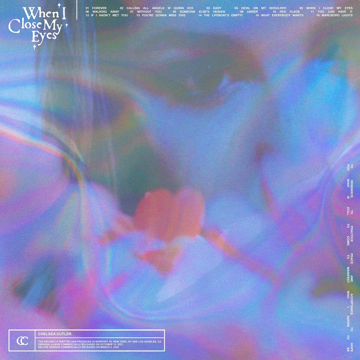 Chelsea Cutler - When I Close My Eyes [Deluxe Clear 2 LP] - Vinyl