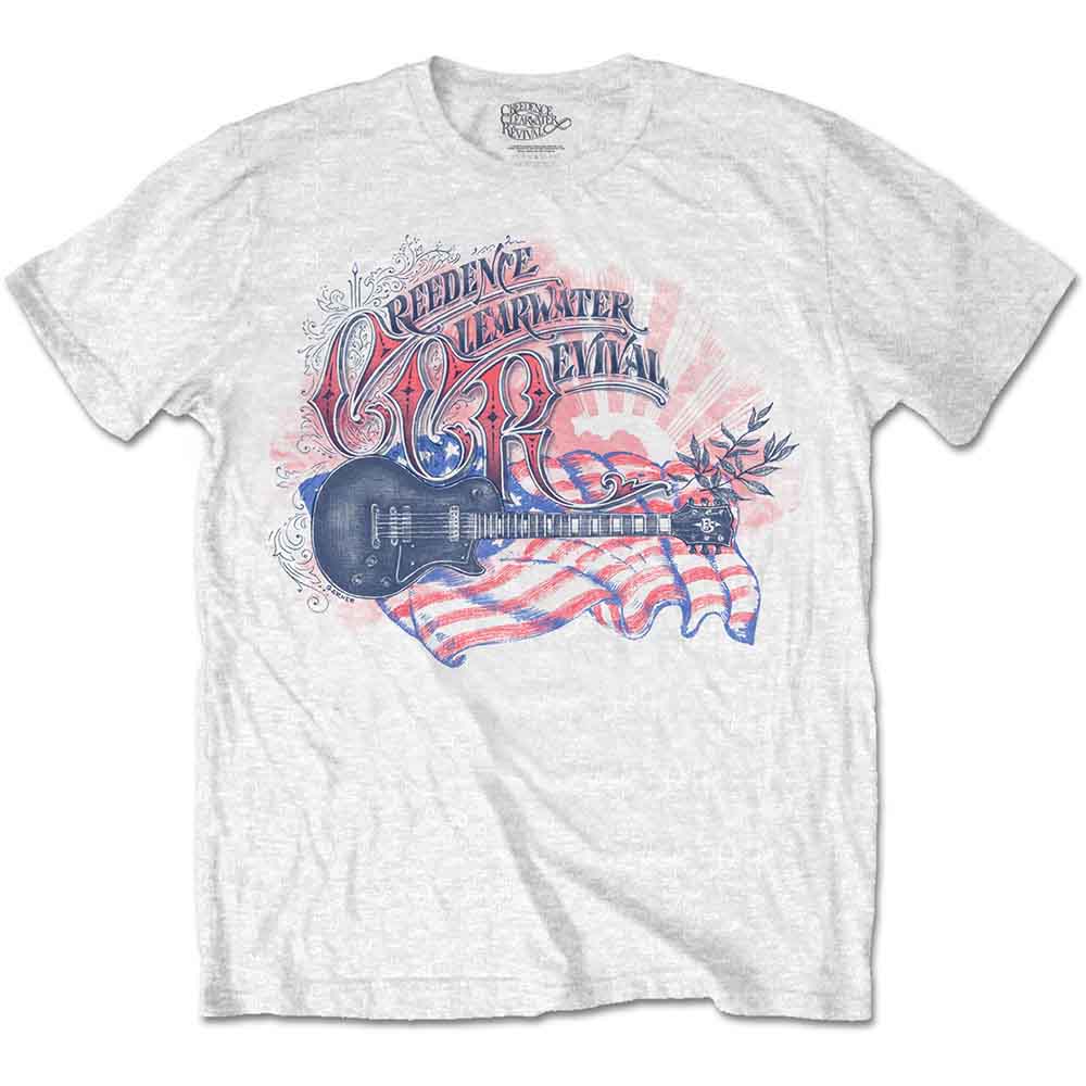 Creedence Clearwater Revival - Guitar & Flag - White