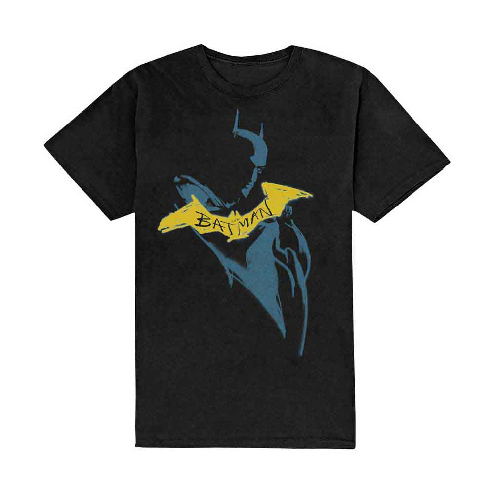 DC Comics - The Batman Yellow Sketch - T-Shirt Black