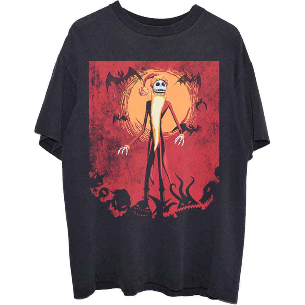 Disney - The Nightmare Before Christmas Jack Orange Sun - T-Shirt Black