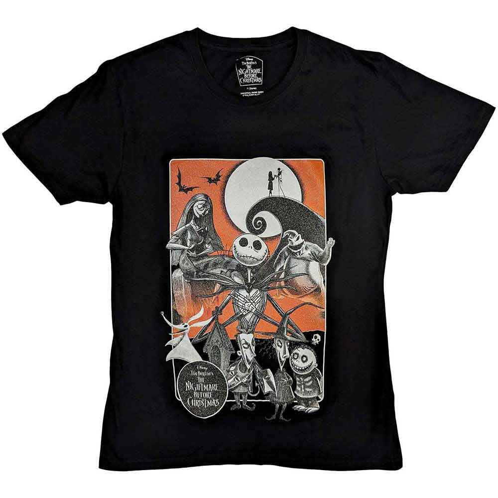 Disney - The Nightmare Before Christmas Orange Moon - T-Shirt Black