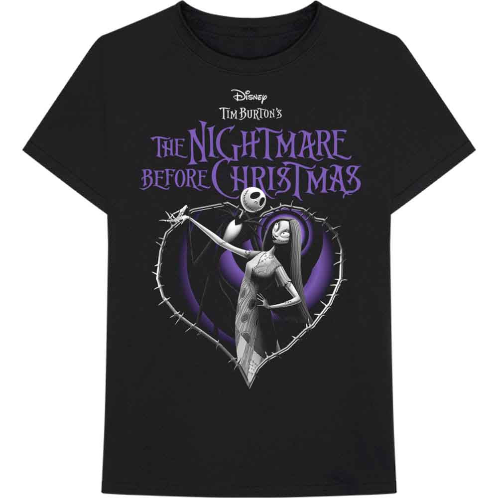 Disney - The Nightmare Before Christmas Purple Heart - T-Shirt Black