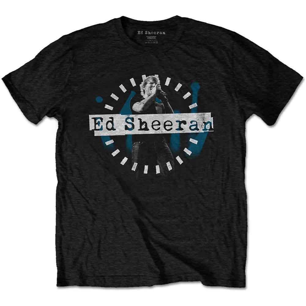 Ed Sheeran - Dashed Stage Photo - T-Shirt Black