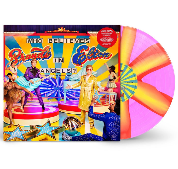 Elton John & Brandi Carlile - Who Believes In Angels? (Indie Exclusive, Limited Edition, Pink & Orange Spiral Colored Vinyl) - Vinyl