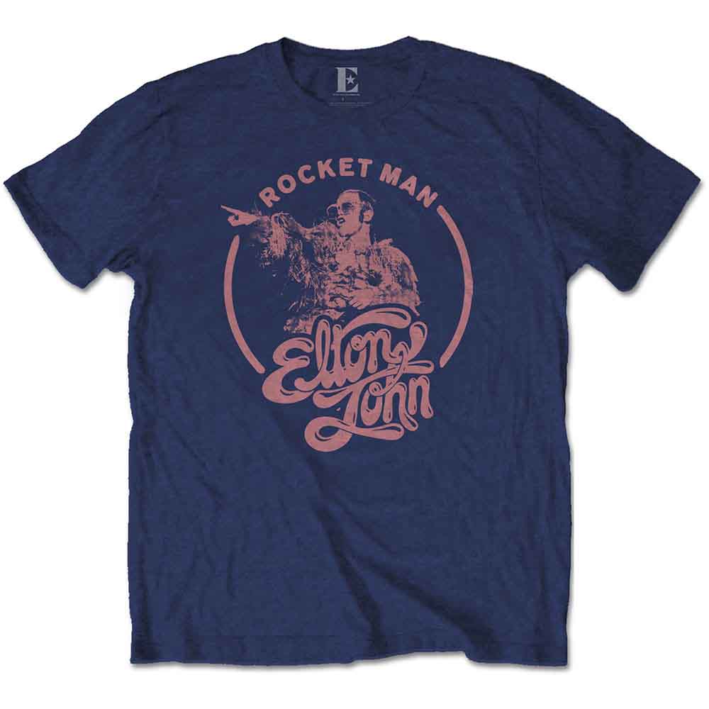 Elton John - Rocketman Circle Point - T-Shirt Blue