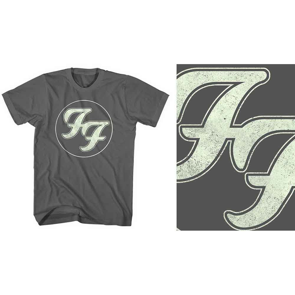 Foo Fighters - Gold FF Logo - T-Shirt Grey