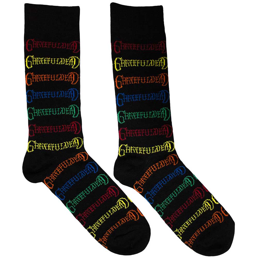Grateful Dead - Coloured Logos Pattern - Black