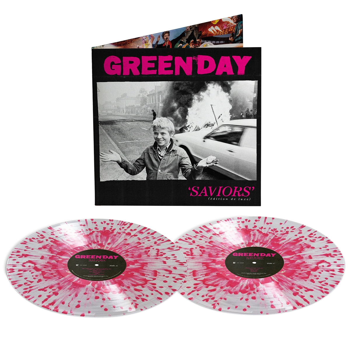 Green Day - Saviors [Explicit Content] (Indie Exclusive, Deluxe Edition, Clear W/ Hot Pink Splatter Colored Vinyl) (2Lp) - Vinyl