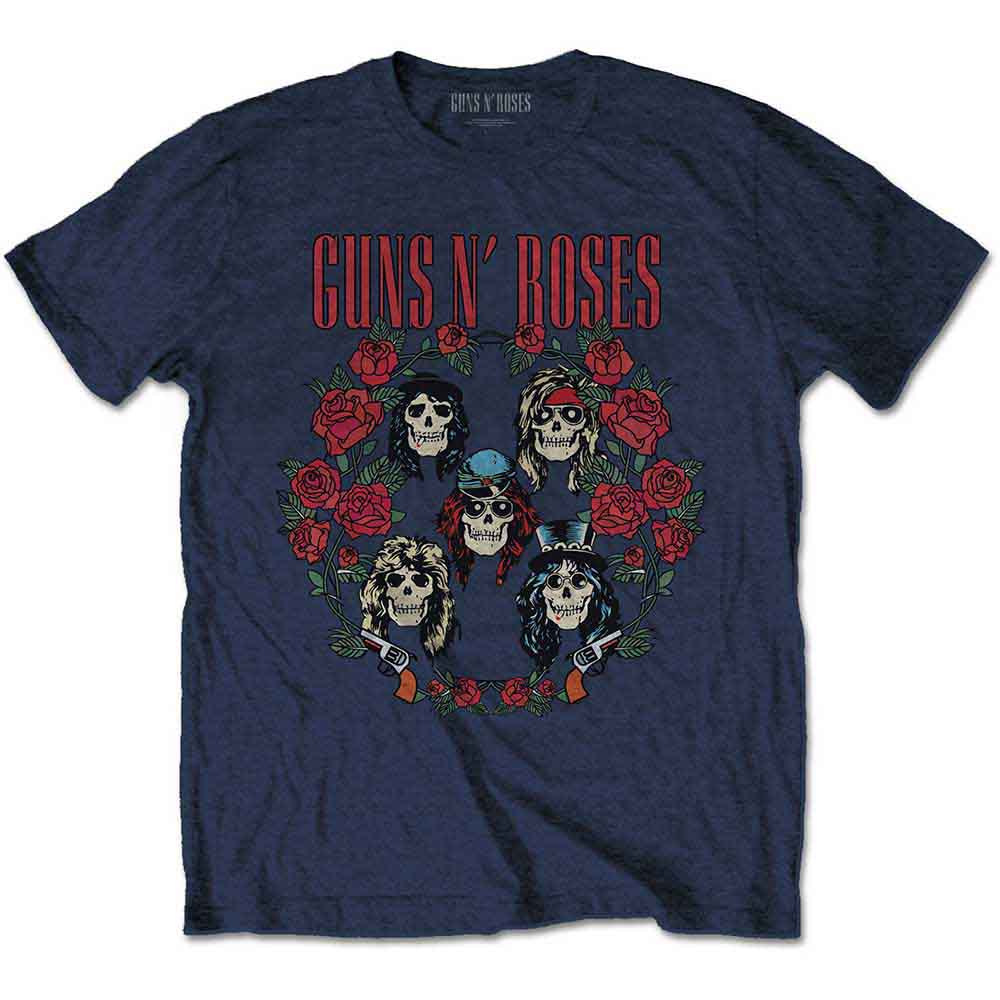 Guns N' Roses - Skulls Wreath - T-Shirt Blue