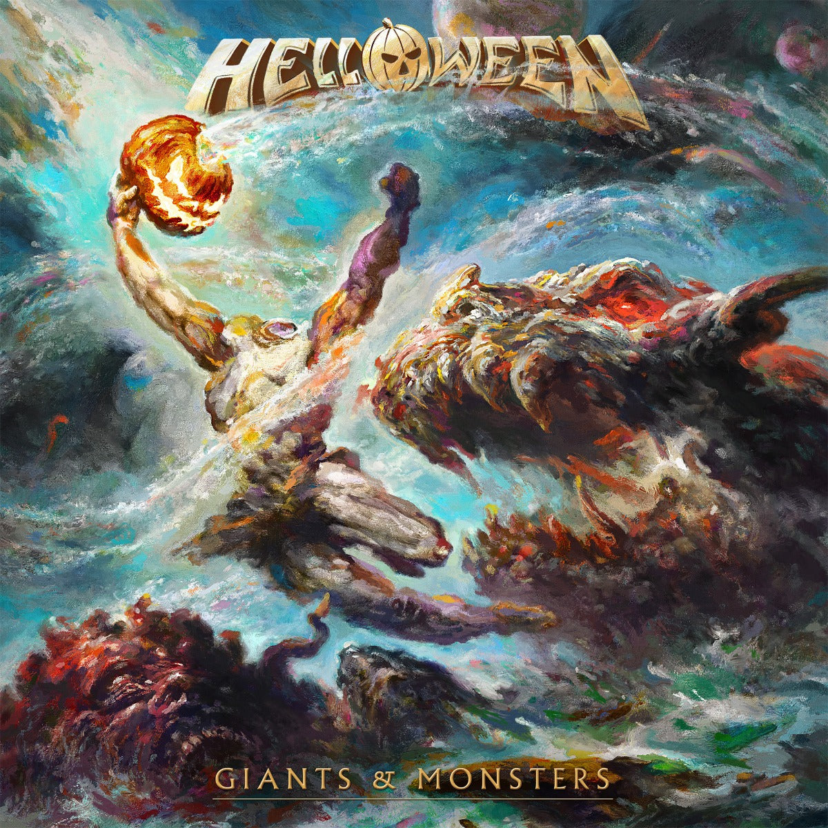 Helloween - Giants & Monsters (Indie Exclusive) (Yellow Marble Vinyl) (Pumpkin Etching & Booklet) [2LP] - Vinyl