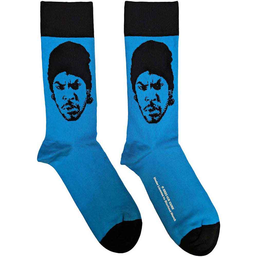 Ice Cube - Portrait - Socks Blue