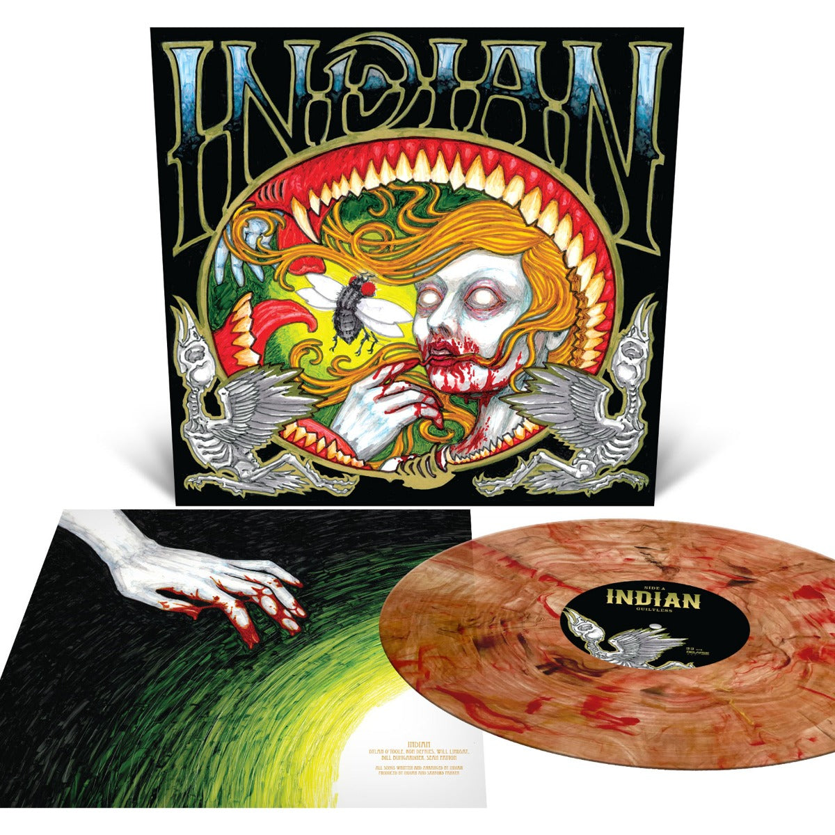 Indian - Guiltless (Swamp Green and Gold Merge with Splatter Colored Vinyl) - Vinyl