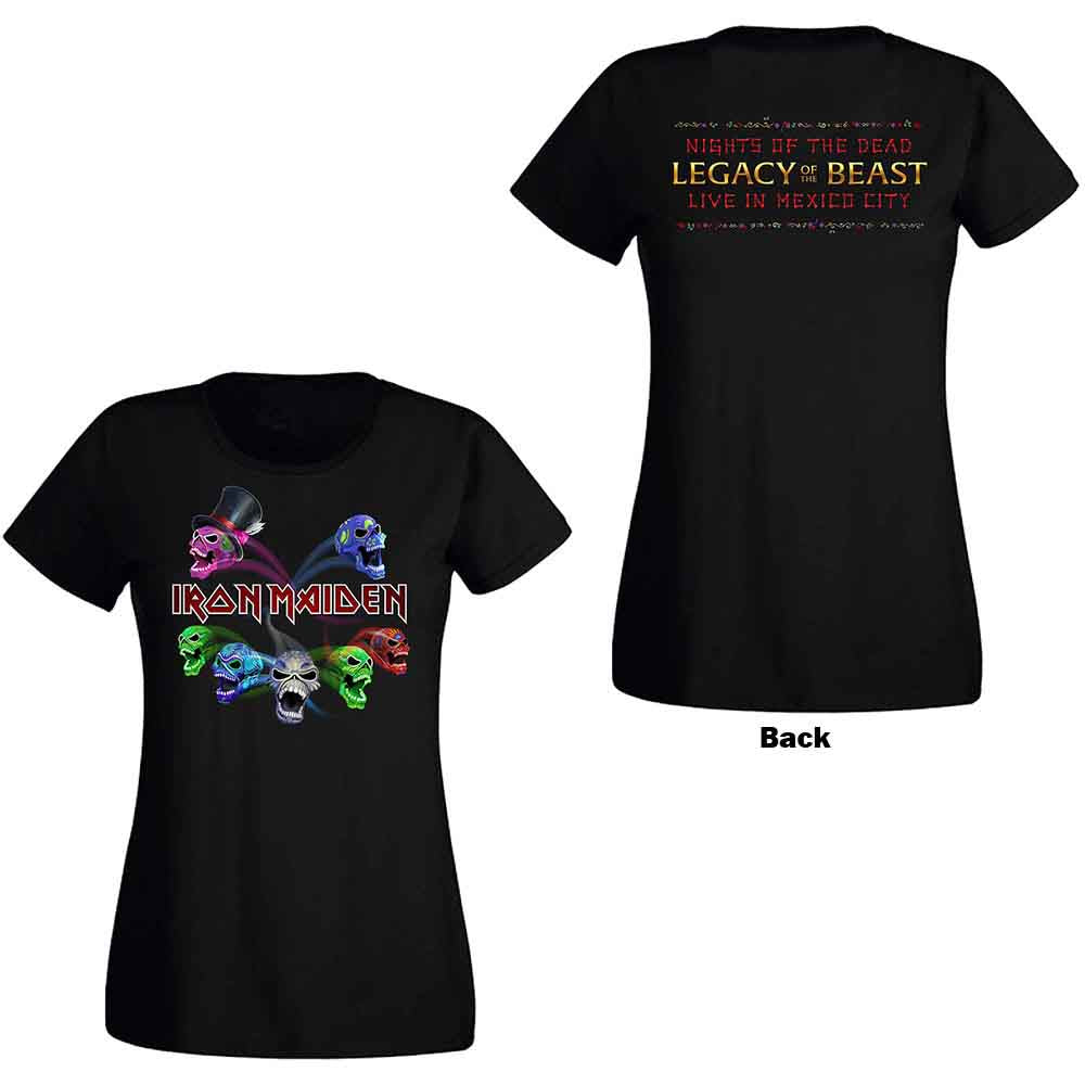 Iron Maiden - Legacy of the Beast Live Album Skulls - T-Shirt Black