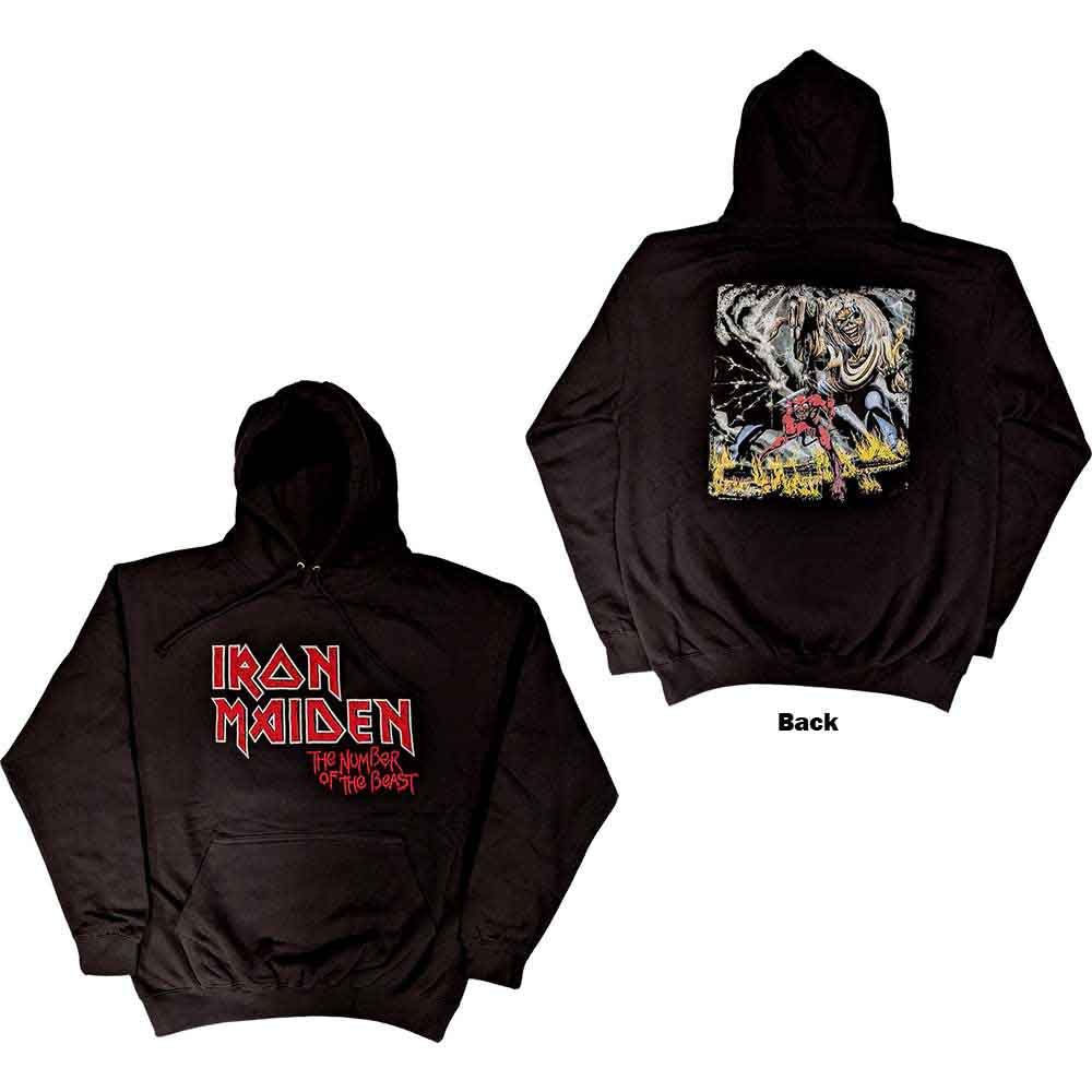 Iron Maiden - Number Of The Beast Vintage Logo Faded Edge Album - Sweatshirt Black