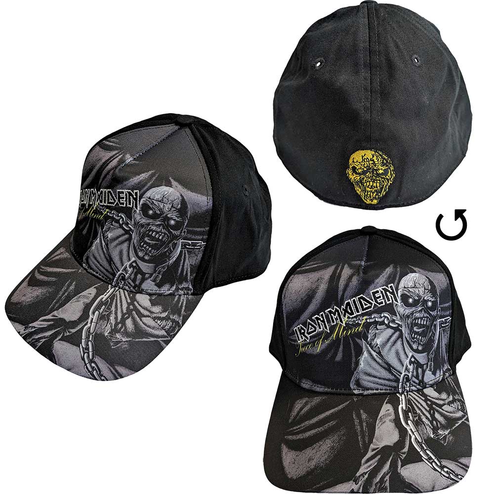 Iron Maiden - Piece Of Mind Greyscale - Hat Black