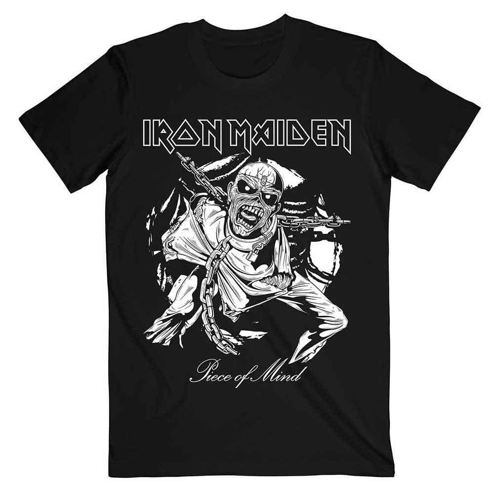 Iron Maiden - Piece of Mind Mono Eddie - T-Shirt Black