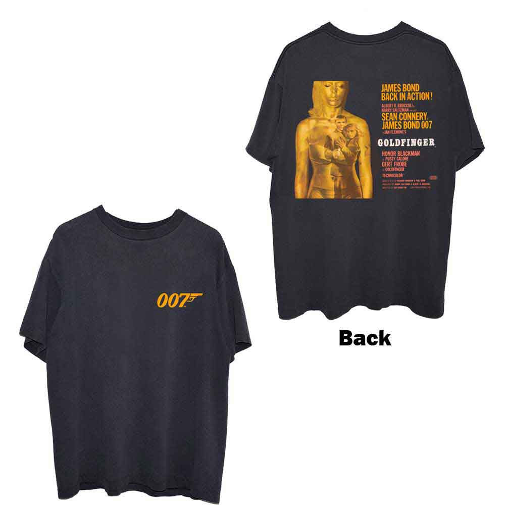 James Bond 007 - Goldfinger Movie Poster - T-Shirt Black