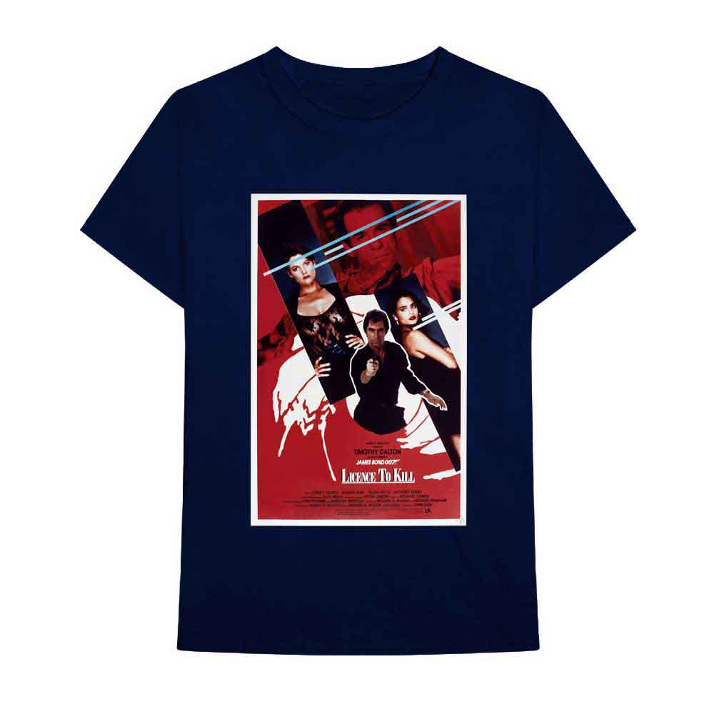James Bond 007 - Licence To Kill Poster - T-Shirt Blue