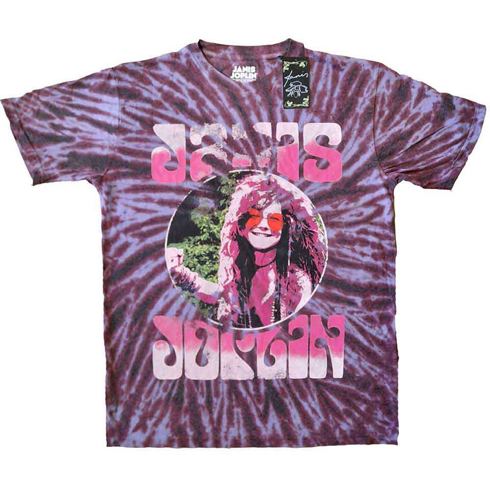 Janis Joplin - Pink Shades - T-Shirt Purple
