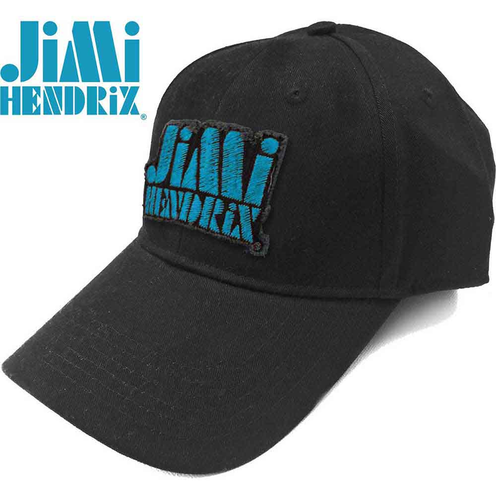 Jimi Hendrix - Blue Stencil Logo - Hat Black