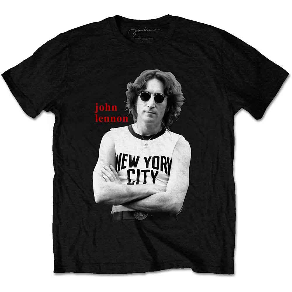 John Lennon - New York City B&W - T-Shirt Black