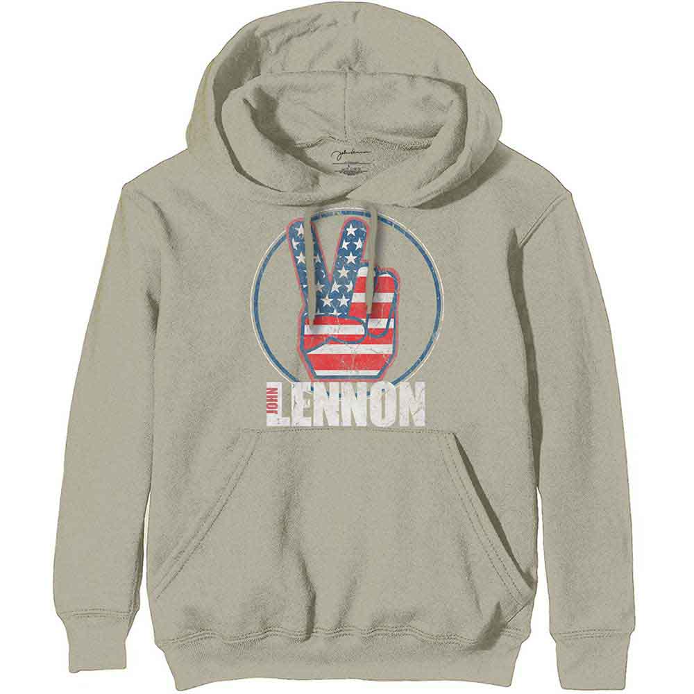 John Lennon - Peace Fingers US Flag - Sweatshirt Neutral