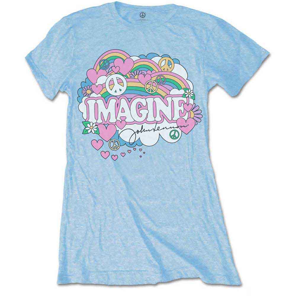 John Lennon - Rainbows, Love & Peace - T-Shirt Blue