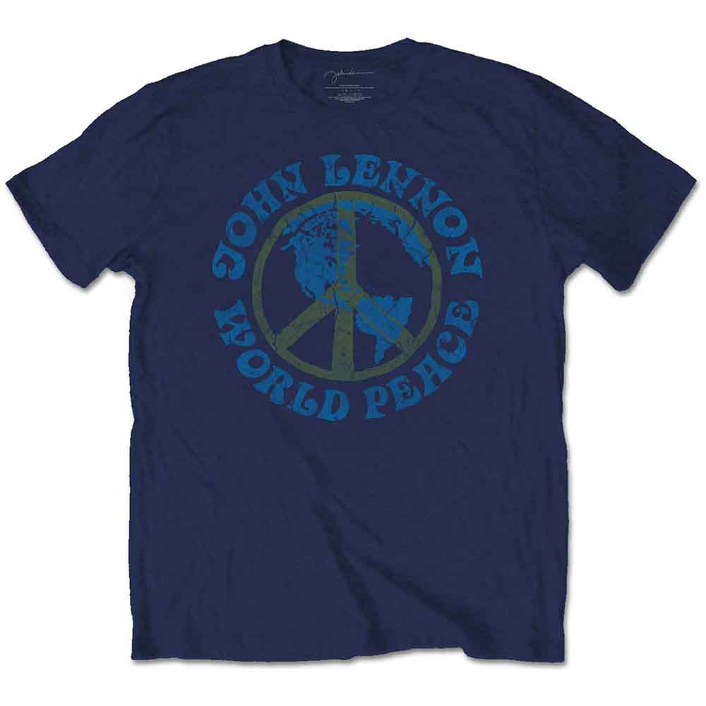 John Lennon - World Peace - T-Shirt Blue