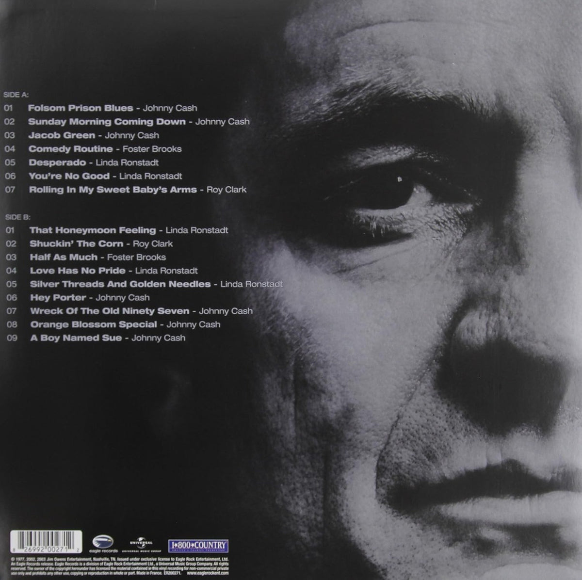 Johnny Cash - A Concert: Behind Prison Walls (Black & White Marble Colored Vinyl) - Vinyl